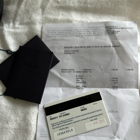 *Sold*  PRADA Black Vitello Daino Leather Zip-Top Hobo Bag BR4311 - Picture 6 of 17